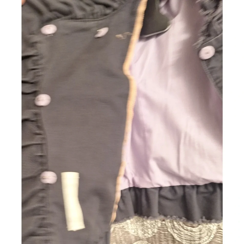 Adorable J.Crew Girl's 100% Cotton Lightweight Ruffle Grey Jacket Size 4/5